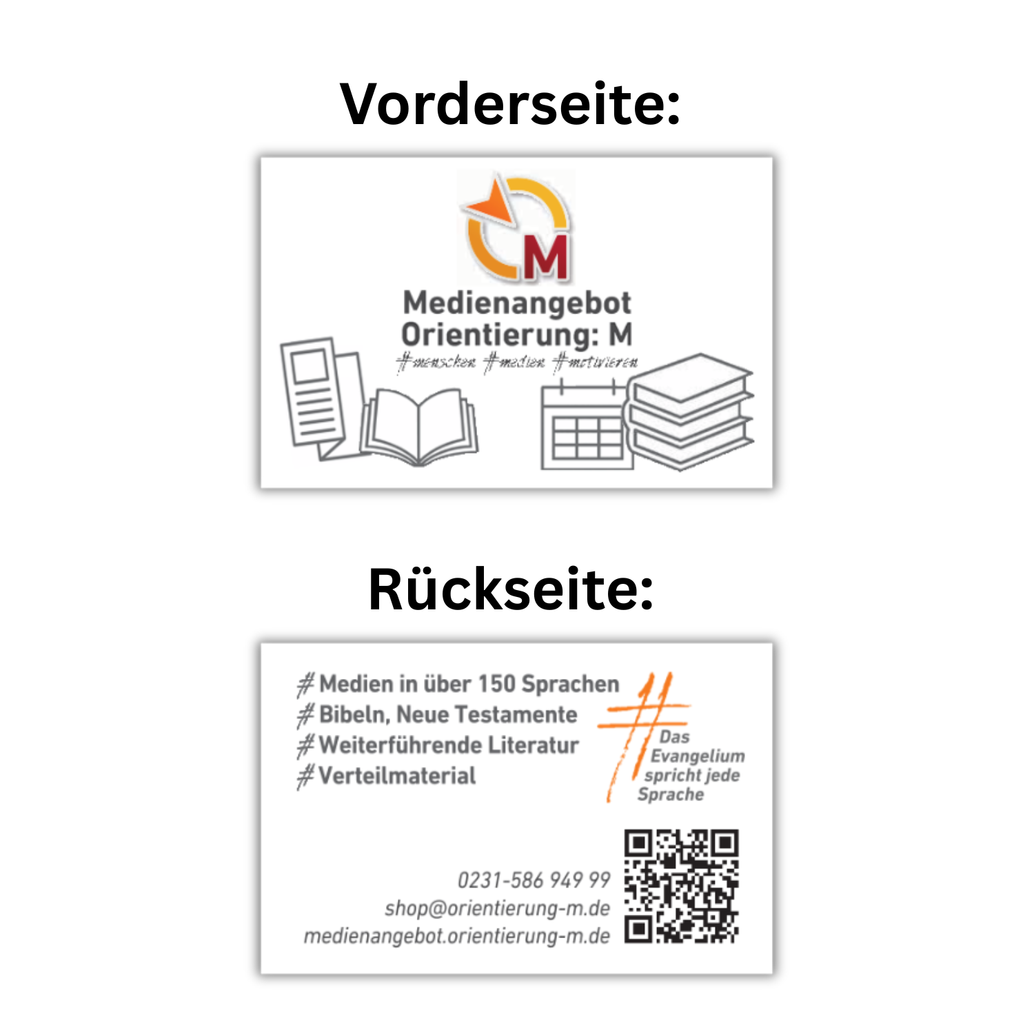 Visitenkarte Medienangebot Orientierung: M