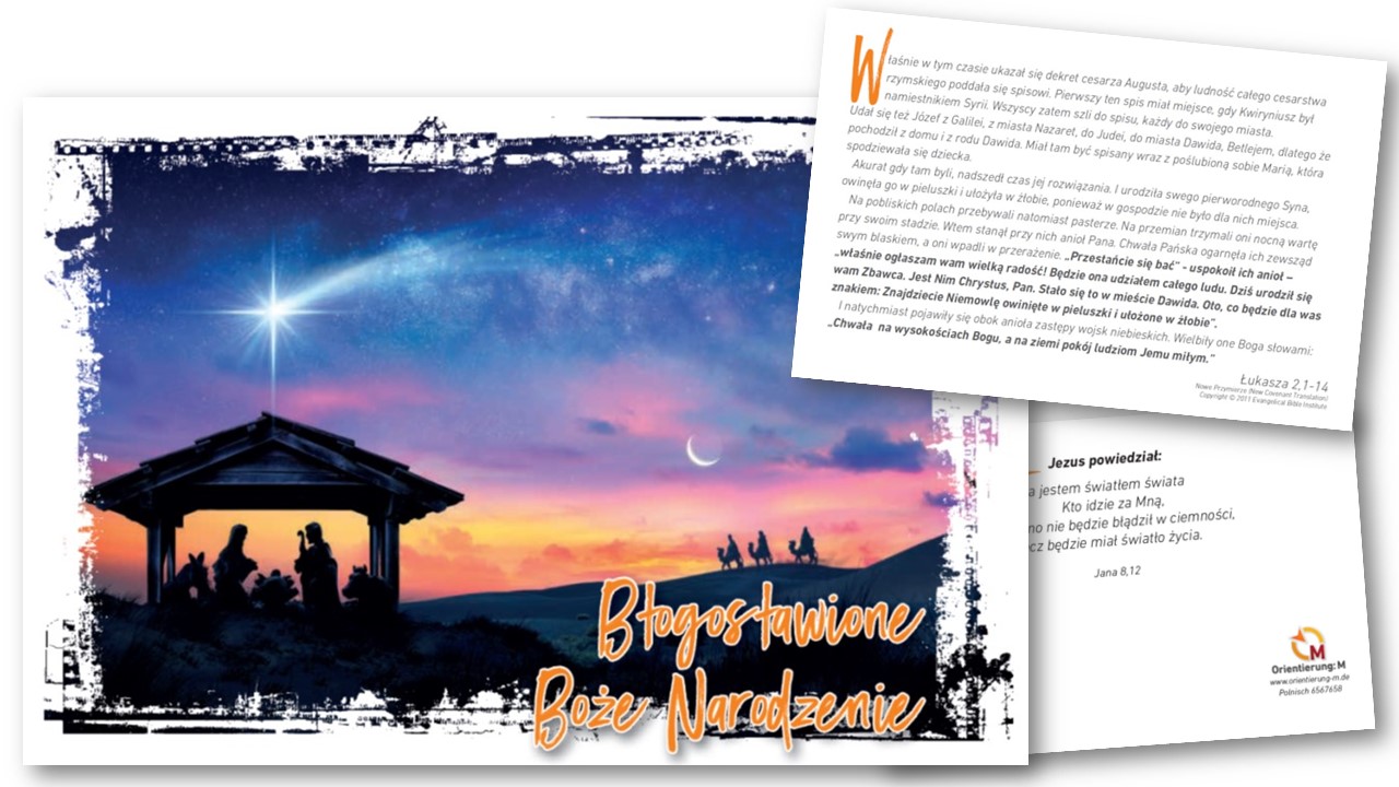 6567658 Weihnachtskarten mit Umschlag, Polnisch - 5er Pack