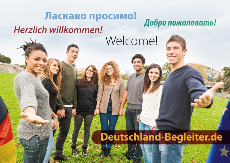 Willkommenskarte Deutschlandbegleiter Ukrainisch/Russisch, 10er-Pack