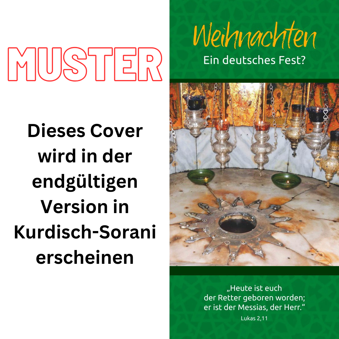 Evangelistische Faltkarten: Weihnachten - Ein deutsches Fest?, Kurdisch Sorani-Deutsch - 5er Pack