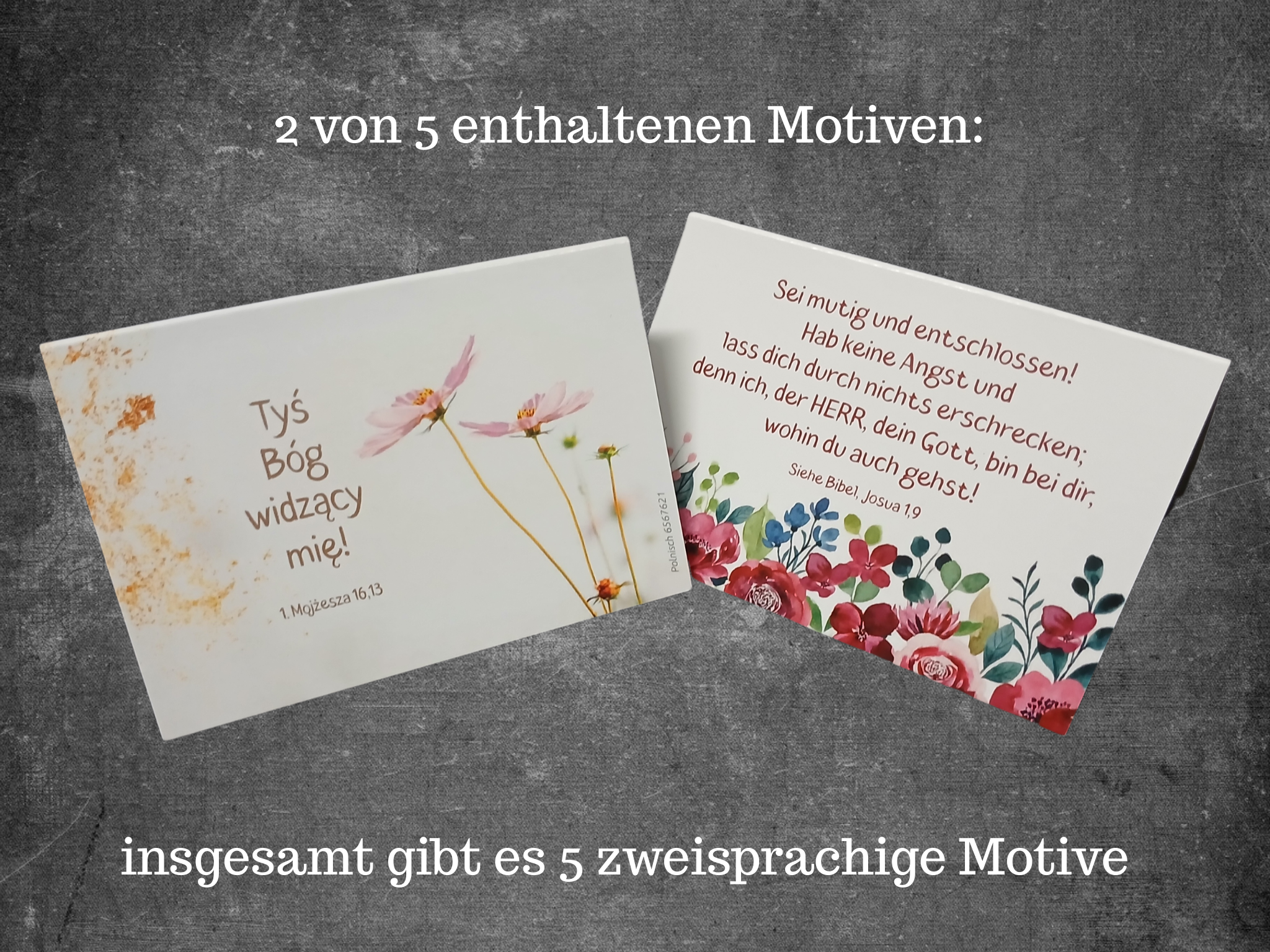 Bibelverskärtchen zum Aufstellen - 10er Pack, Polnisch-Deutsch
