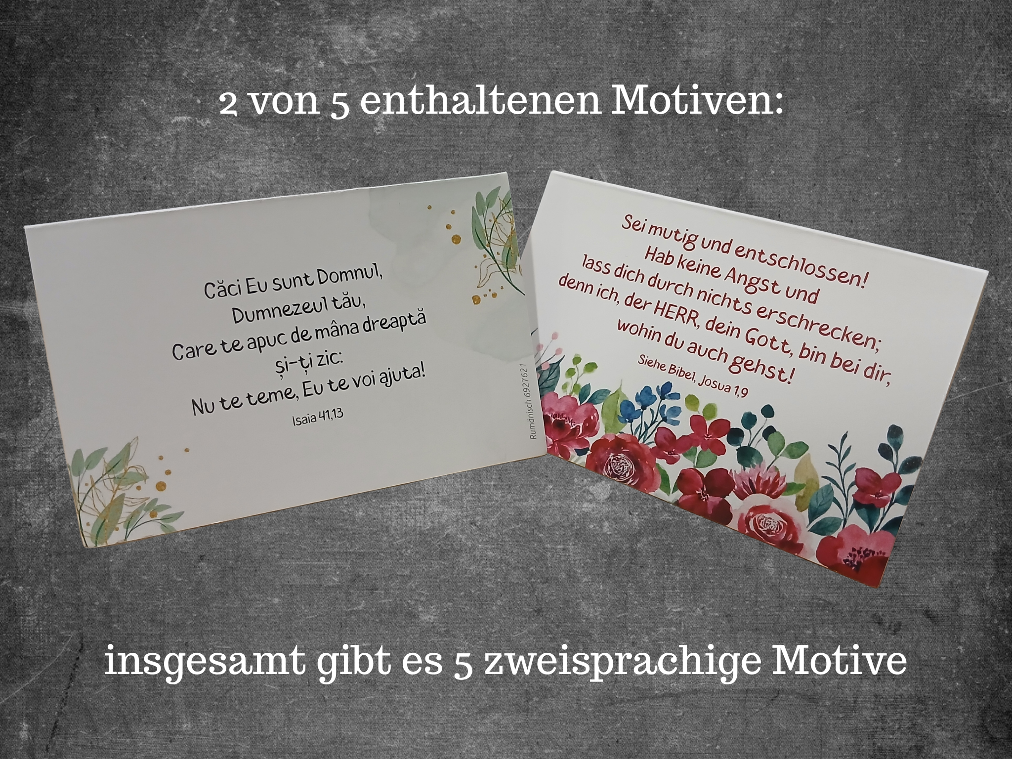 Bibelverskärtchen zum Aufstellen - 10er Pack, Rumänisch-Deutsch