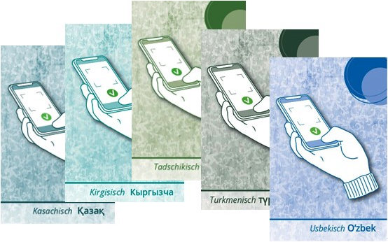 9997632 QR-Code Kärtchen ""Prüft alles"", Zentralasiatische Sprachen, 10er Pack""