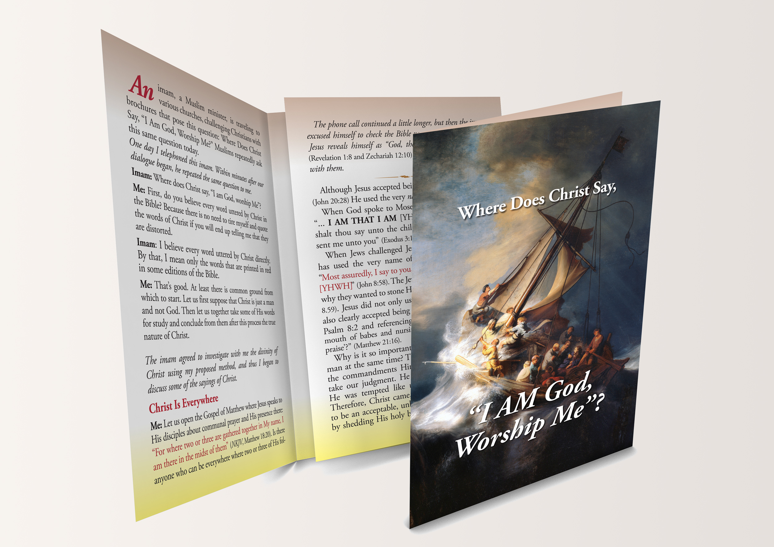 Traktat Englisch, Wo sagt Christus "Ich bin Gott, betet mich an"?