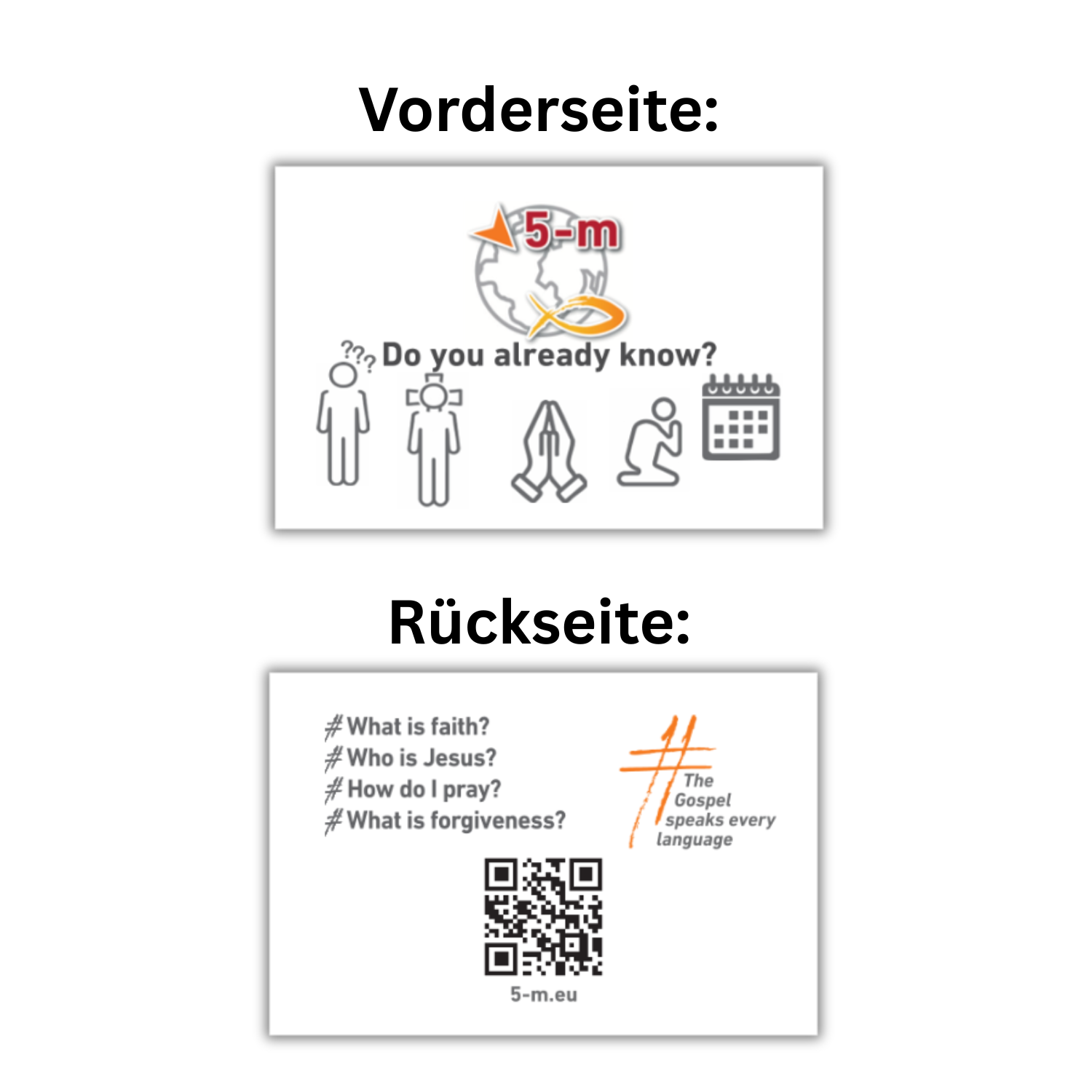 Visitenkarte 5-m, Englisch 10er-Pack