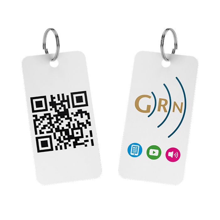 Schlüsselanhänger mit QR-Code Weiß, Digitale Bibel App + Hörangebot - 5er Pack Schlüsselanhänger mit QR-Code Weiß, Digitale Bibel App + Hörangebot - 5er Pack