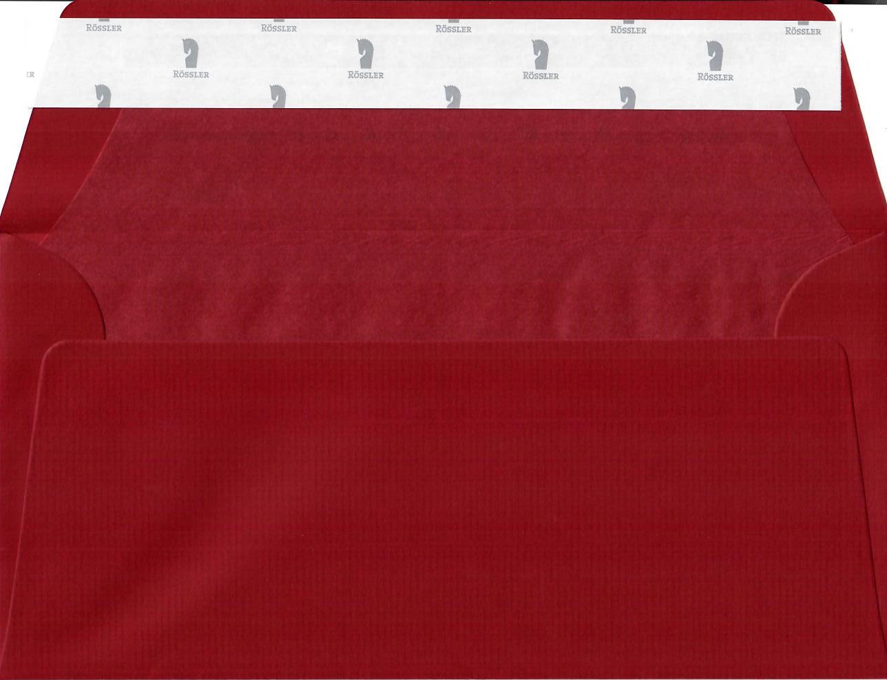 9999112_2 Briefumschlag rot, gefüttert, AUF RECHNUNG