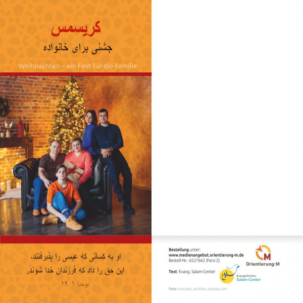 Evangelistische Faltkarten: Weihnachten - Ein Fest für die Familie, Persisch-Deutsch - 5er Pack